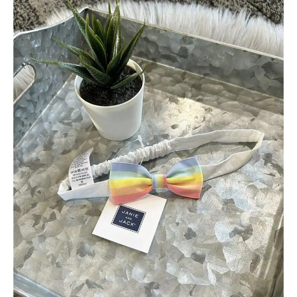 Janie And Jack Girls‎ Rainbow Bow Headband One Size